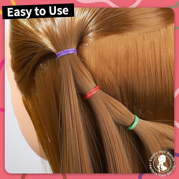 Teenitor Hair Ties,Hair Rubber Bands for Kids Girls Thin Small Hair Elastics,Colors,300pcs