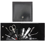 3 Swords Germany - brand quality 7 piece manicure pedicure grooming kit set for professional finger & toe nail care scissors clipper fashion leather case in gift box - Made in Germany