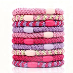 10-Piece Hair Ties: Soft Knitted Hair Tie for Thick/Coarse/Curly Hair. Gentle Hair Ties No Damage—Secure & Protect Strands (pink)