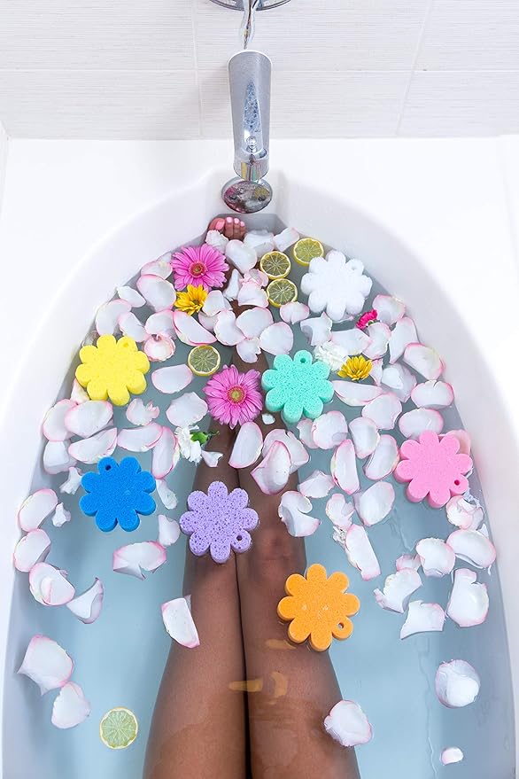 SPONGELLÉ Spongelle Freesia Pear Wild Flower Buffer Body Scrubber | Bath & Shower Loofah for Women | Exfoliator with Body Wash Infused Sponge | 14+ uses (Pack of 2)
