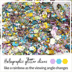 DAGEDA Carnival Body Glitter Gel, Holographic Face Glitter Rave Party Accessories, Chunky Glitters for Hair Eyes Nails, Cosmetic Laser Powder Festival Sequins Paint Makeup