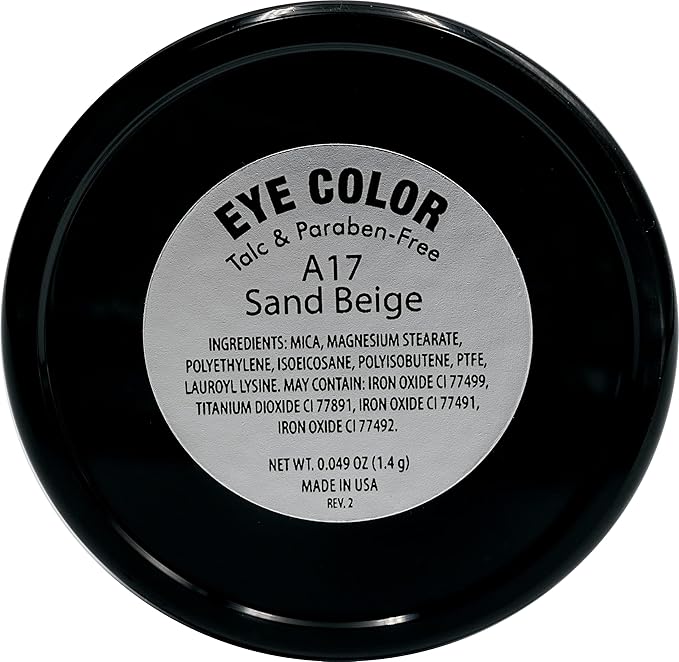 Sand Beige Cool Toned Taupe Neutral Light Brown Pressed Powder Single Vegan Eyeshadow; Talc, Paraben & Cruelty Free