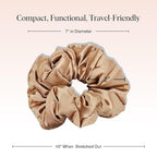 Kitsch Satin Scrunchies for Women - No Crease Hair Ties for Girls | Big Scrunchies for All Hair Types and Textures, Perfect for Day or Night | Ideal Gifts for Women - 2 Pcs, Charcoal and Gold