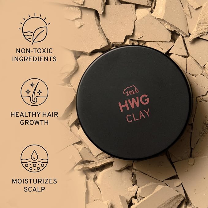 Hardworking Gentlemen - Medium Hold Hair Clay - Mens Hair Clay - ALL NATURAL ingredients - Matte Finish - Holds All Day - 2oz. (Medium Hold)