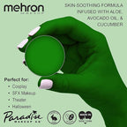Mehron Makeup Paradise Makeup AQ Refill Size | Stage & Screen, Face & Body Painting, Beauty, Cosplay, Halloween | Water Activated Face Paint, Body Paint .25 oz (7 ml) (AMAZON GREEN)
