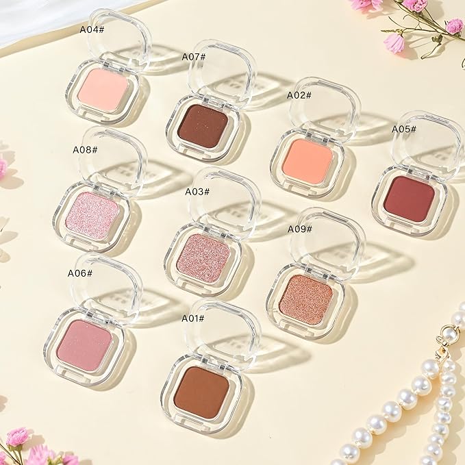 Orange Matte Single Eyeshadow Makeup Powder Palette，High Pigment Blendable Formula Eye Make-up for Women，Neutral Eye Shadow，sombras para ojos，Longwear Waterproof，Vegan & Cruelty-Free，Eyeshadow Gift