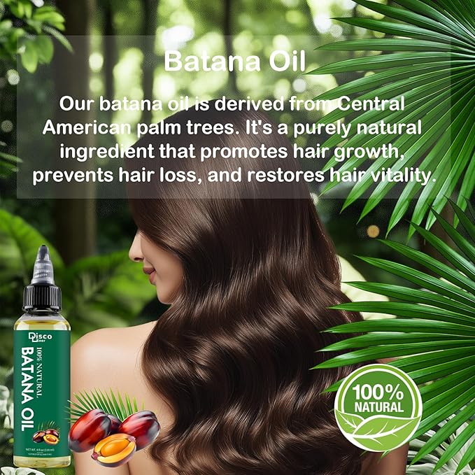 Batana Oil for Hair Growth, 100% Raw Natural from Honduras, Hair Growth Oil for Thicker, Longer Hair, Scalp, Dryness Dandruff, Eyelashes, Beard, Skin