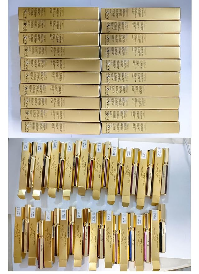 Gold Lipsticks for Women Metallic Lipstick Long Lasting Non Stick Cup Lip Gloss, Shimmer Lightweight Hydrating Full Coverage Lip Color,DP111 Ponyo