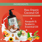 Coco Fiji Face & Body Lotion Infused With Coconut Oil | Lotion for Dry Skin | Moisturizer Face Cream & Massage Lotion for Women & Men | Awapuhi Seaberry 12 oz, Pack of 1