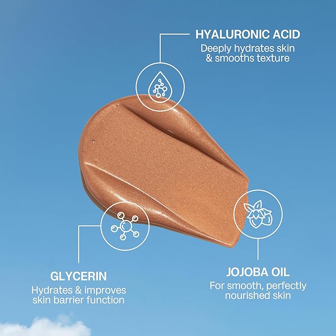 Bali Body Bronzing Serum | Hydrating with Hyaluronic Acid & Vitamin E | Anti-Aging Skin Bronzing Serum for Face | Lightweight, Non-Greasy, Buildable Skin Tint | Cruelty-Free (30 ml / 1.01 fl oz)