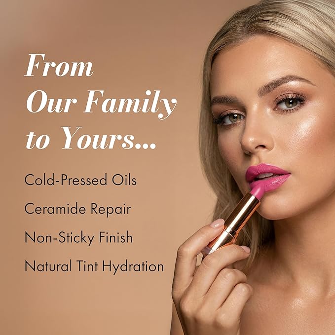 Lushlips Tinted Lip Balm with 10% Squalane, Jojoba Oil and Vitamin E – Hydrating, Moisturizing – Natural skincare balm with Ceramides, Hyaluronic Acid & Licorice Extract 003 Radiant Ruby