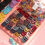 Hair Accessories Set - Scrunchies, Traceless Hair Ropes, Ties, Ponytail Holders, Rubber Bands for Girls, Women, Baby, and Kids (Deep Color, 2155 PCS)