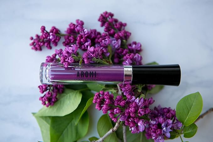 Aromi Violet Plum Liquid Lipstick, Dark Purple Lip Color, Vegan and Cruelty-free, Long-lasting and Waterproof Lipstick, Handmade (Vamptastic Plum)