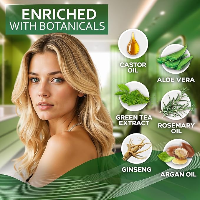 Castor Oil Shampoo and Conditioner Set - Thickening Products for Thinning Hair Women and Men - Sulfate Free Formula - Hydrating, Volumizing and Moisturizing for Dry Hair - Volume Boosting, Color Safe