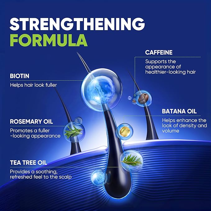 Svvimer Hair Growth Shampoo for Men - Biotin Thickening Shampoo with Rosemary Tea Tree Oil Caffeine for Hair Loss and Thinning - 13.5 Fl Oz (Pack of 1)