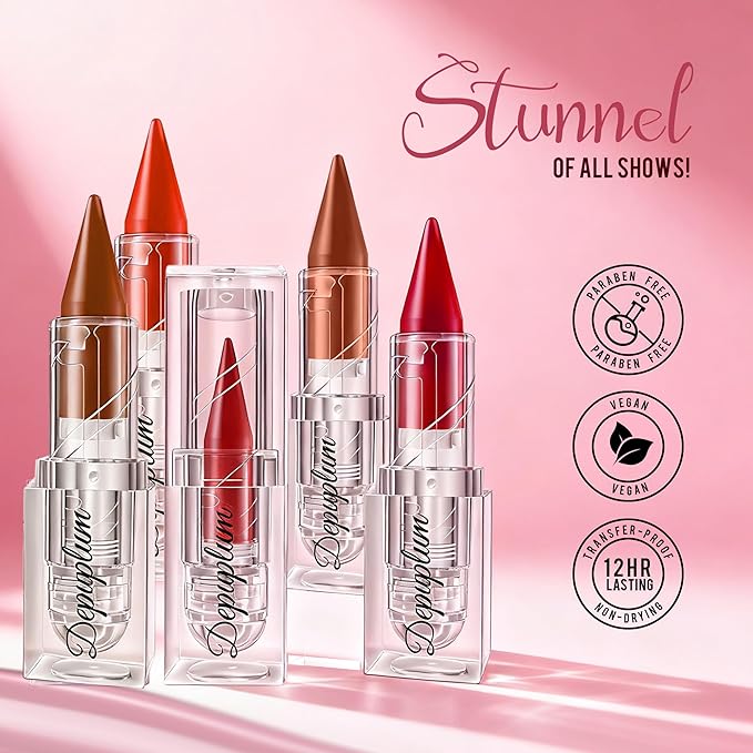 Nude Lipstick Gradient Matte Lipsticks Lip Liner Combo Set for Women Waterproof Long Lasting Lip Stick Pencil Cream Lip Liner and Lipstick Combo Makeup, E1