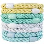 AXEN 8PCS Elastic Hair Tie for Women Girls, Cotton Bands Soft Woven Ponytail Holders for Thick Hair and Curly Hair, Pure Colors