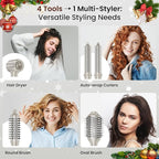 Upgraded 5-in-1 Hot Air Styler – Hair Dryer & Versatile Air Styler with Auto Wrap Curlers, Volumizing Brushes, Frizz-Free Hair Styler Tool for Curling, Smoothing & Adding Volume, Gift for Women