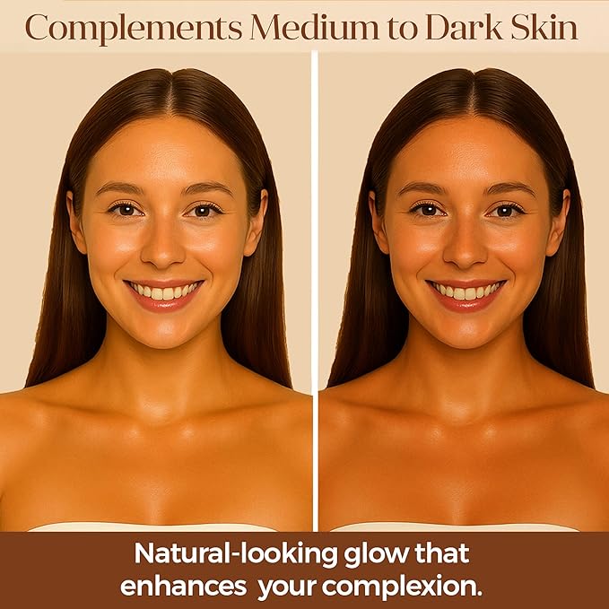 Hydrating Self Tanning Drops – MEDIUM/DARK – Face & Body Glow with DHA, Hyaluronic Acid, Niacinamide – Buildable, Streak Free Tan – MYSTERE BEAUTE – 1 fl oz