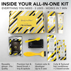 Reusable Hair & Beard Dye System for Men – Up to 5 Uses | 7-Minute Natural-Looking Gray Coverage | No-Drip Cream with SkinArmour® – Cleverman (Dark Brown for Black Men)