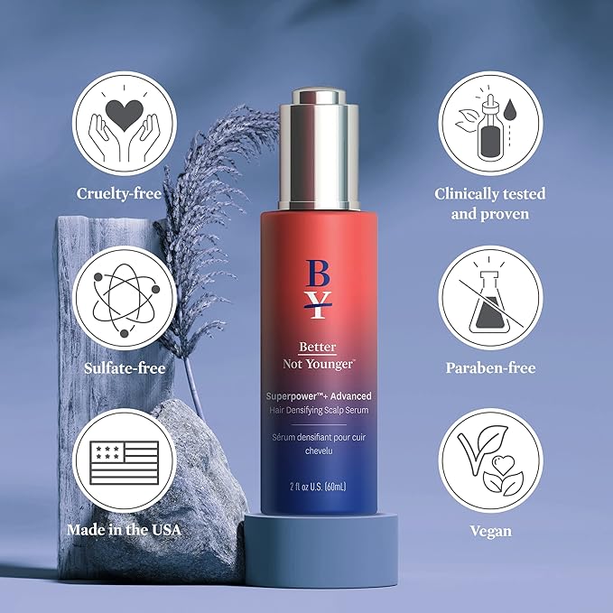 Better Not Younger Superpower+ Advanced Densifying Serum - Hair Fortifier with Biotin, Niacinamide, Rosemary & Apple Cider Vinegar for Stronger, Fuller Hair