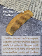 Green Sandalwood Teasing Hair Comb - Anti Static Fine Tooth Wooden Styling Brush for Smoothing, Detangling & Volumizing Thin/Fine Hair (No Handle)