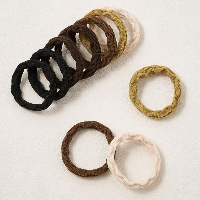 10 Pcs No Damage Hair Ties Thick Hair Elastic Rubber Bands Hair Accessories Scrunchies Seamless for Women