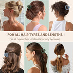 8 PCS Medium Hair Clips for Women Girls - 2 Styles Rectangle and Double Row Teeth Small Claw Clips for Thin/Medium Thick Fine Hair, Matte Non-slip Strong Hold Jaw Clips, Chic Colors