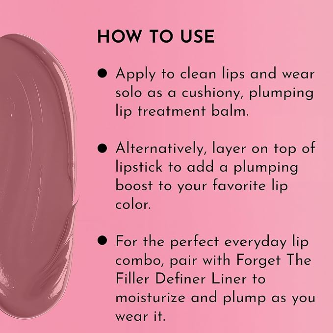 LAWLESS Women's Forget the Filler Lip Plumping Line Smoothing Tinted Balm, Whisper, Pink, 0.09 Ounce