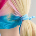 MEEDEE Ombre Blue Hair Accessories - 100 Pack Soft Ribbon Knotted Hair Ties for Women, No Crease, No Damage, Ouchless, Ideal for Ponytails, Yoga, and Bracelets