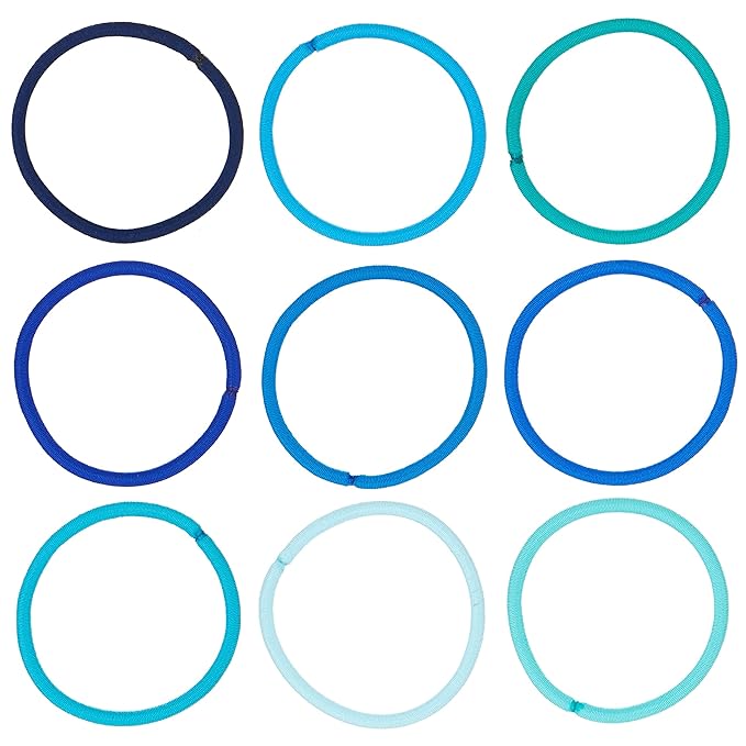 Expressions 216-Piece Hair Ties Value Pack: 4mm Elastics in Shades Of Blue, No Metal Bands for Women, Durable Ponytail Holders for Thick, Curly and All Hair Types