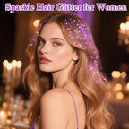 MEICOLY Light Purple Hair Glitter Stick for Women,Halloween Face Glitter Stick Spirit Week Wear,Women Costume Sparkle Chunky Glitter Makeup,Waterproof Body Glitter for Party Rave Festival