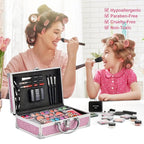 Anpro All-In-One Makeup Kit for Girls 10-12 with Case, Pro Teen Makeup Set, Tween Makeup Kit for Teens Women, Full Starter Make Up Kit with Brushes, Lipstick, Eye Shadows Palette, Blushes, Glitter Gel