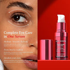 Koji White 3% Caffeine Eye Serum for Puffiness & Dark Circles with 0.2% Retinol, Peptides, Hyaluronic Acid & Vitamin C - Fragrance-Free, Unscented for Sensitive Skin, Vegan Skincare 0.50 Fl Oz