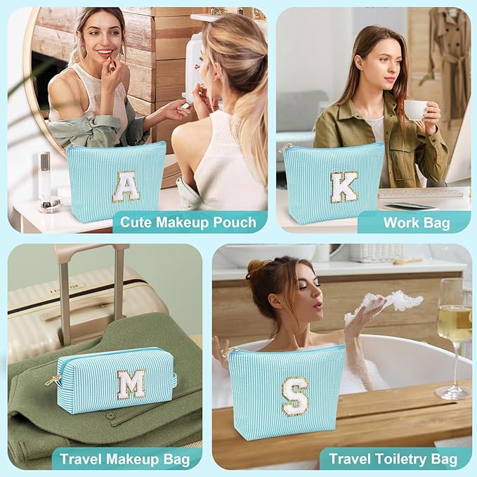 YOOLIFE Makeup Bag for Women - Personalized Makeup Pouch for Girlfriend Bridesmaid Wife | Travel Toiletry Bag for Her Mom | Skin Care Bag Birthday Gift for Sister Friend Mini Makeup Bag Sweet 16 Gifts