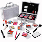 Makeup Kit for Teenager & Women Full Kit, All in One Makeup Set With The Small Cosmetic Train Case, Professional Makeup Kit, Makeup Gift Set for Women Girls (silver)