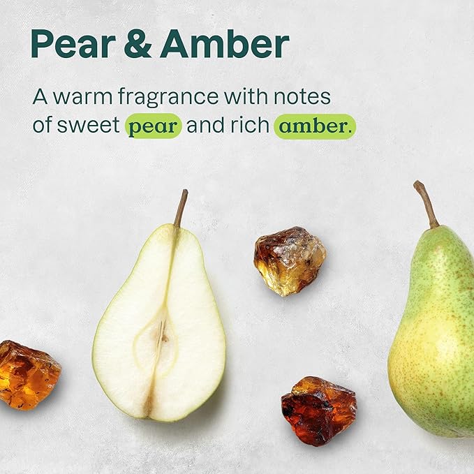 ATTITUDE Body Wash, EWG Verified Shower Gel, Dermatologically Tested, Plant and Mineral-Based, Vegan Personal Care Products, Pear & Amber Scent, 32 Fl Oz