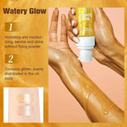 60ml Shimmer Body Oil – Illuminating Sunscreen SPF 30 Body Glow Oil with Radiant glitter, Lightweight Moisturizer for Highlighted Skin, Non-Greasy, Water-Resistant Summer Glow Enhancer (01# Gold)