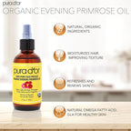 PURA D'OR Organic Evening Primrose Oil (4oz) 100% Pure Cold Pressed w/Natural Essential Fatty Acids & Antioxidant Rich - Moisturizes, Rejuvenates, Renews & Restores - Skin, Hair & Face