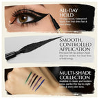 Liquid Eyeliner - Hypoallergenic Eyeliner with Fine Brush Tip, Long-Lasting Waterproof Eye Liner - Cruelty-Free, Vegan, Hypoallergenic, Gluten-Free, Smooth Liquid Eye Liner, 5 Shades 2mL each Gift Set