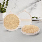 3 Pack Natural Loofah Face Scrubber, Women Facial Pad, Loofa Face Exfoliator Scrubber, Exfoliating Loofah Sponges for Shower Face