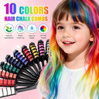 10 Colors Festive Fun Hair Chalk Combs, Advanced Temporary Glitter Hair Colors Hair Chalk Combs, Washable Hair Color Dye for Birthday Christmas Party Gifts for Teenage and Girls