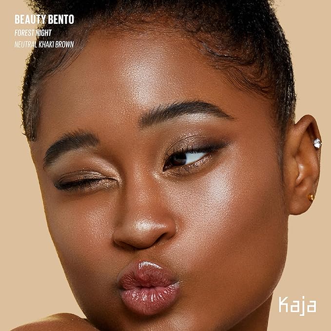 Kaja 3 Colors Eyeshadow - Beauty Bento 19 Forest Night | Mosaic Chrome, Shimmer, Matte finish, Cruelty free, K-Beauty Mini Palettes, Easy Finger Blendable, Glitter, High Pigmentation, 0.03 Oz