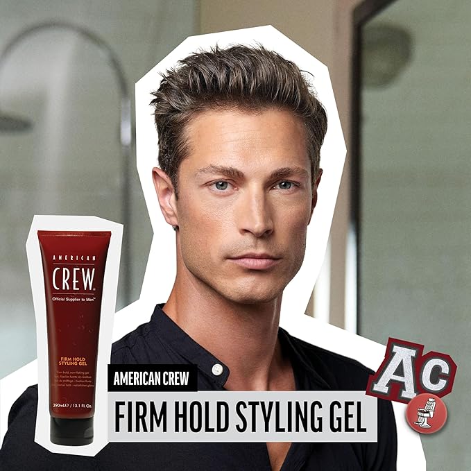 American Crew Men's Hair Styling Gel, Firm Hold, Non-Flaking, Gift for Him, 33.8 fl oz