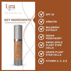 Lira Clinical BB - SPF 30 Tinted BB Cream with PSC & Vitamins - Full coverage - 0.7 fl oz. (BB Sienna 30)