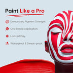 Blue Squid PRO Red Face Paint Stick - Waterproof Body Paint for Adults & Kids Eye Black Baseball, Eyeblack Softball - Vegan Hypoallergenic Twist-Up Non-Toxic Makeup Stick for Cosplay, Sports & SFX