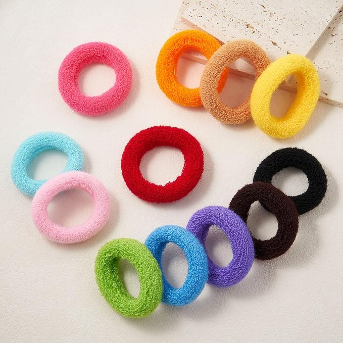12 Pcs No Damage Hair Ties Thick Hair Elastic Rubber Bands Hair Accessories Scrunchies Seamless for Women