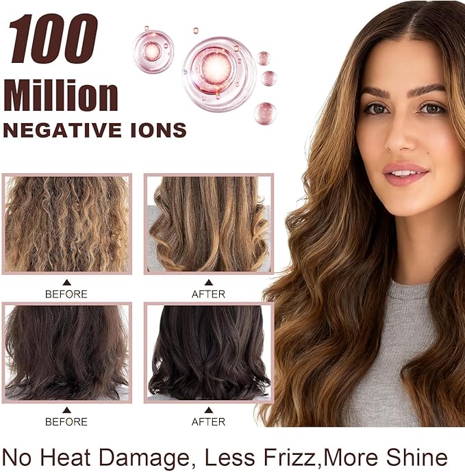 Hair Dryer Brush Blow Dryer Brush 4 in 1, 2 Inch Hot Air Brush for Hair Drying & Styling | Ionic Oval Barrel for Smooth, Frizz-Free Volume Blowout, Dual Voltage Lightweight Travel Hair Dryer Brush