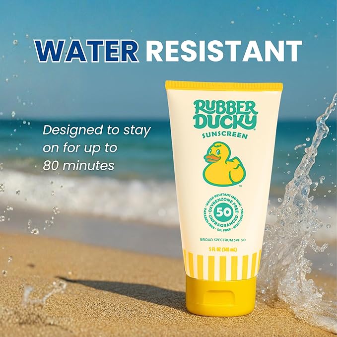 Rubber Ducky | Vitamin E Sunscreen with SPF 50, Water-Resistant Sunscreen for Face and Body | Broad Spectrum Lotion, Oil-Free Moisturizing, Alternative for Moisturizing Sunblock (1 pc., 5oz)