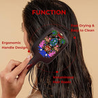 SIMETRA Wooden Paddle Hair Brush Unique Pattern Guinean Ovangkol Hardwood Bristles Hair Brushes for Women Wet Brush Detangling Brush for Scalp Massage for Men Kids for All Hair Types (Turtle)